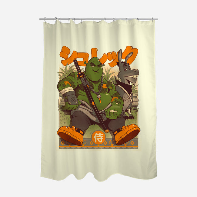 Samurai Shurekku-none polyester shower curtain-Bruno Mota