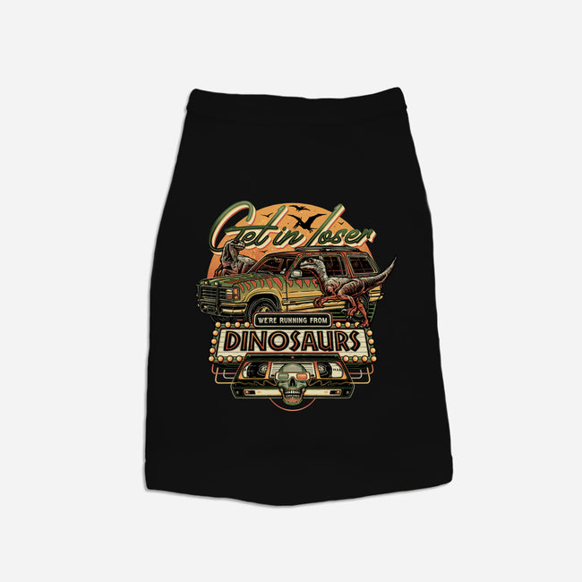 Running From Dinosaurs-dog basic pet tank-momma_gorilla