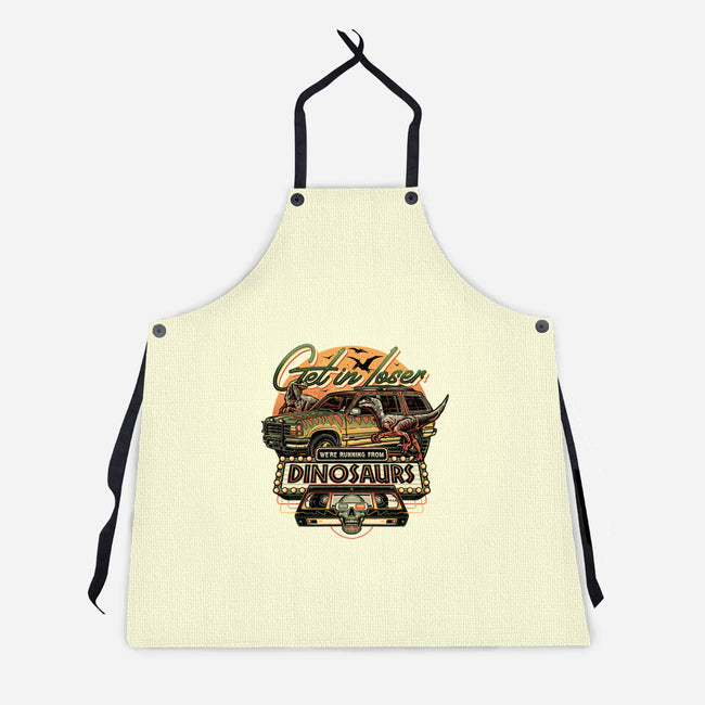 Running From Dinosaurs-unisex kitchen apron-momma_gorilla