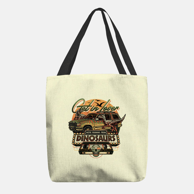 Running From Dinosaurs-none basic tote bag-momma_gorilla