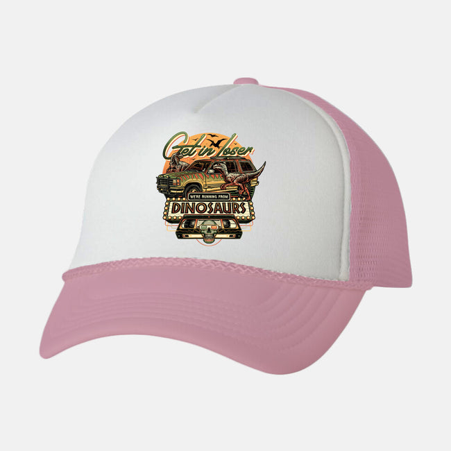 Running From Dinosaurs-unisex trucker hat-momma_gorilla