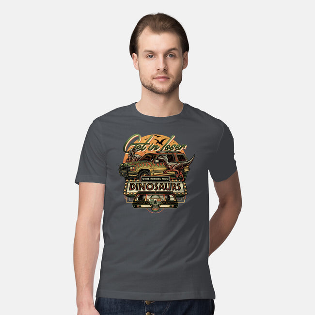 Running From Dinosaurs-mens premium tee-momma_gorilla