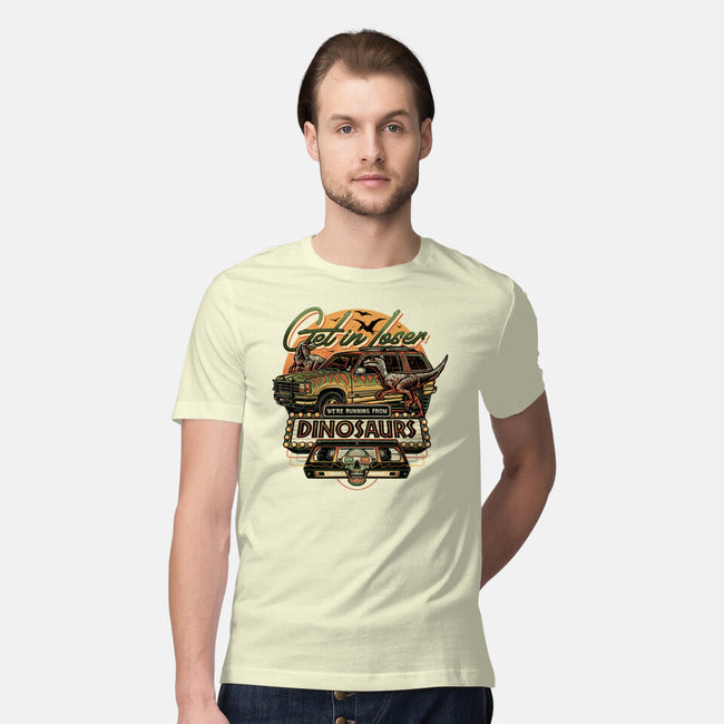 Running From Dinosaurs-mens premium tee-momma_gorilla