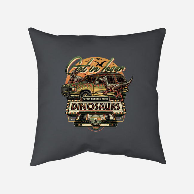 Running From Dinosaurs-none removable cover w insert throw pillow-momma_gorilla