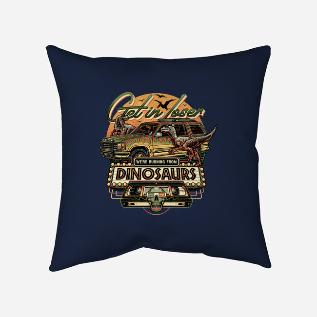 Running From Dinosaurs-none removable cover w insert throw pillow-momma_gorilla