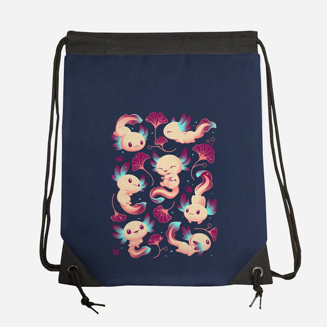 Axolotl Wonders-none drawstring bag-Snouleaf