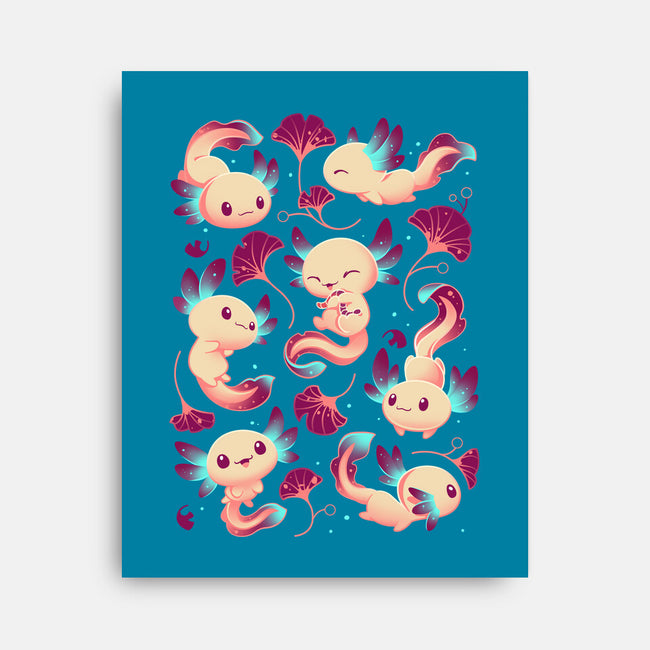 Axolotl Wonders-none stretched canvas-Snouleaf
