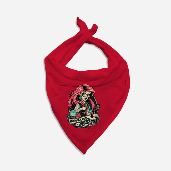 Mermaids Rock-dog bandana pet collar-momma_gorilla