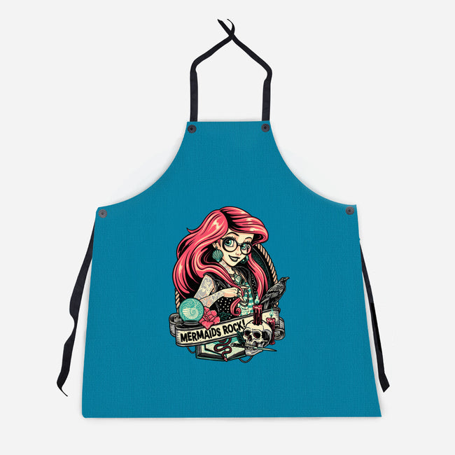 Mermaids Rock-unisex kitchen apron-momma_gorilla