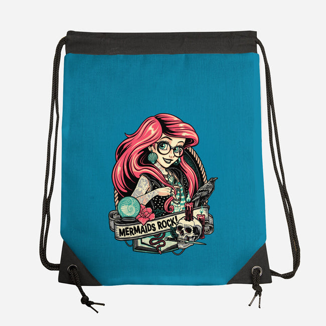 Mermaids Rock-none drawstring bag-momma_gorilla