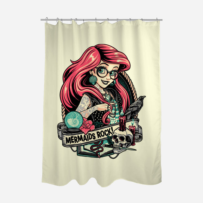 Mermaids Rock-none polyester shower curtain-momma_gorilla