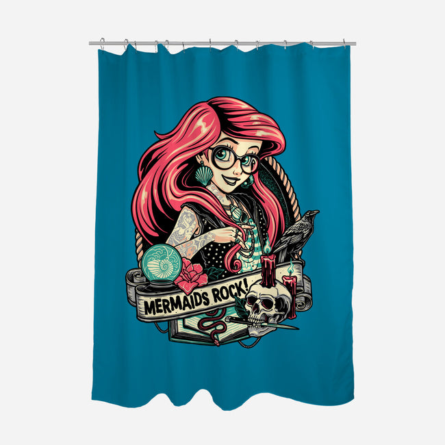 Mermaids Rock-none polyester shower curtain-momma_gorilla