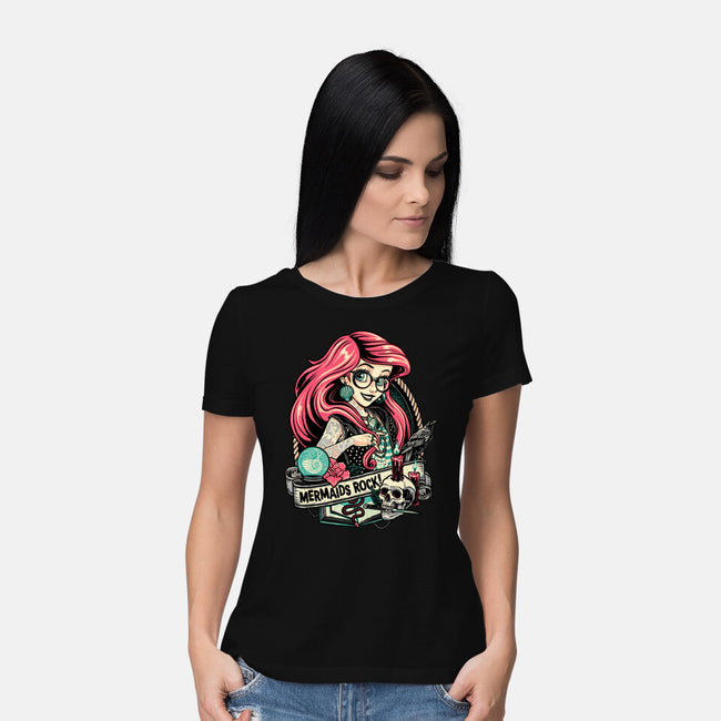 Mermaids Rock-womens basic tee-momma_gorilla