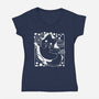 Lantern Cat-womens v-neck tee-Vallina84