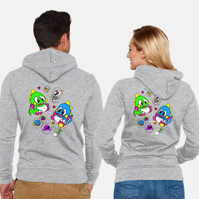 Bubble Games-unisex zip-up sweatshirt-Millersshoryotombo