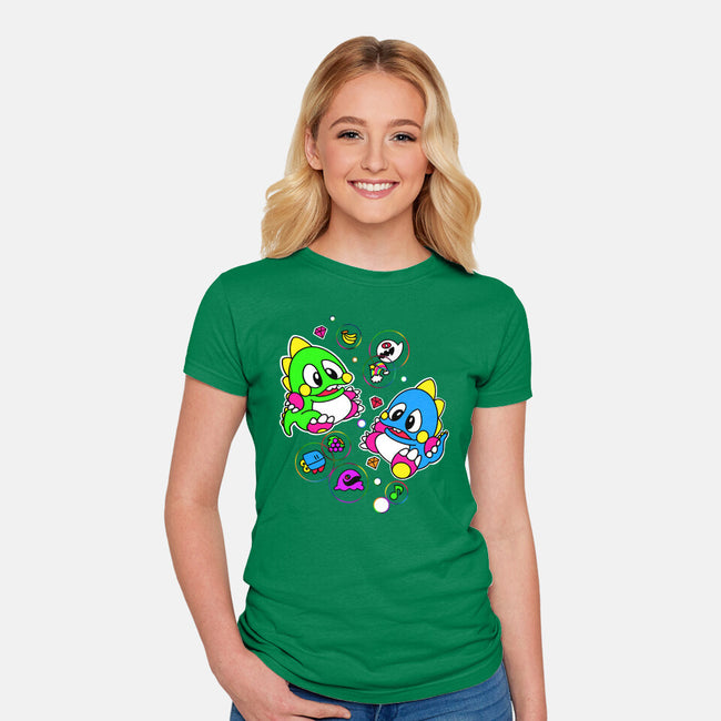 Bubble Games-womens fitted tee-Millersshoryotombo