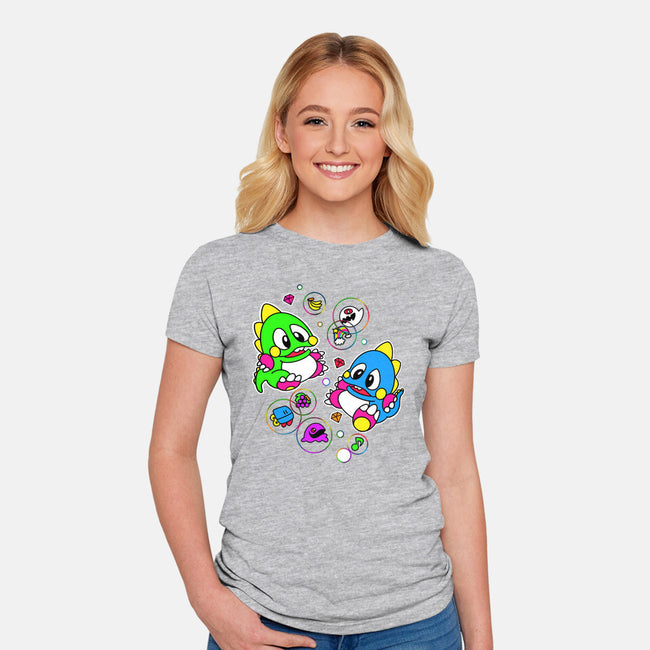 Bubble Games-womens fitted tee-Millersshoryotombo
