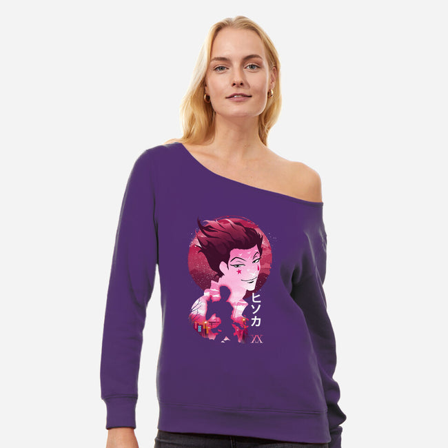 Magician Sunset-womens off shoulder sweatshirt-dandingeroz