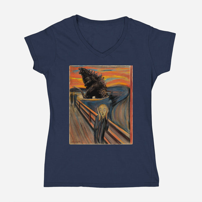 Secret History Behind The Scream-womens v-neck tee-DrMonekers