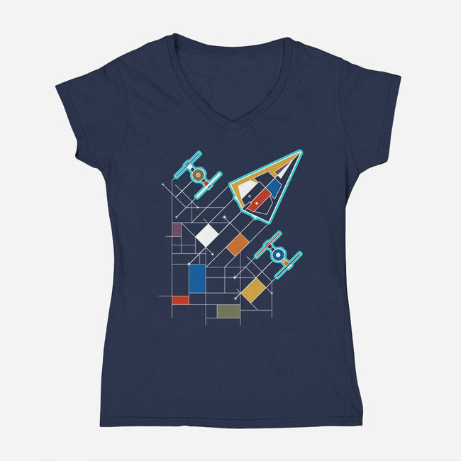 Vanguard Empire-womens v-neck tee-NMdesign
