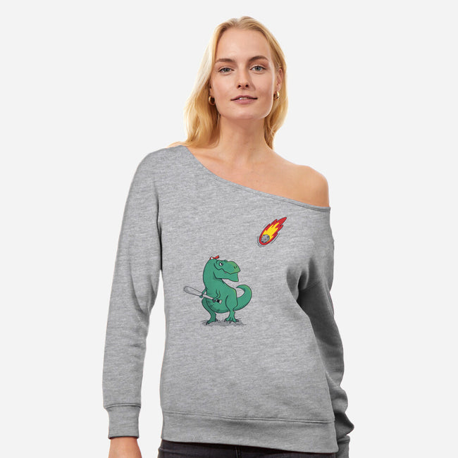 Home Run-womens off shoulder sweatshirt-Claudia