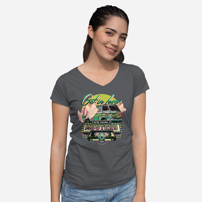 Solving A Mystery-womens v-neck tee-momma_gorilla