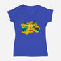 Hungry Hungry Turtles-womens v-neck tee-dalethesk8er