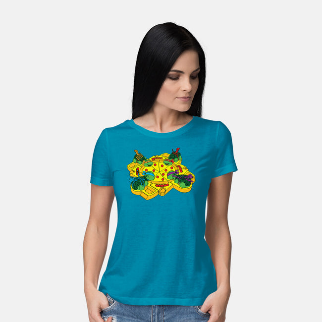 Hungry Hungry Turtles-womens basic tee-dalethesk8er