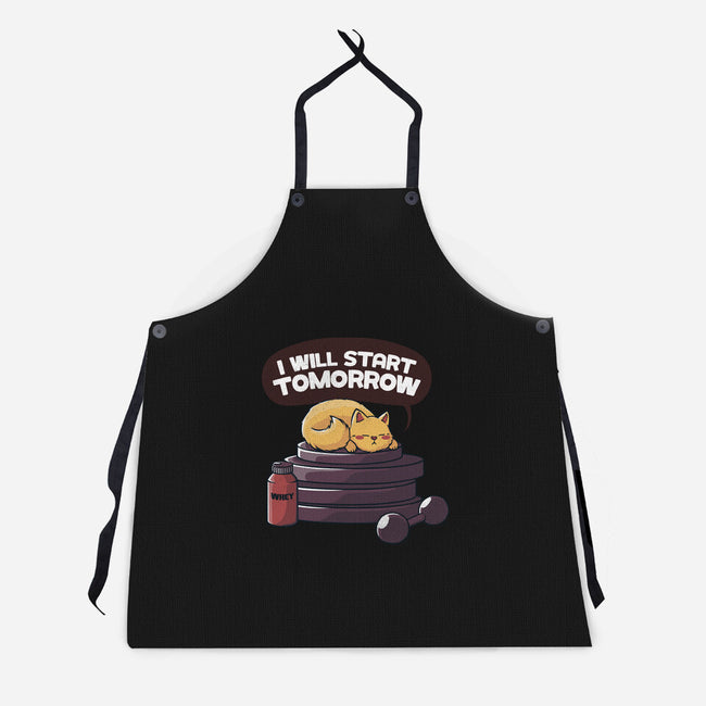 I Will Start Tomorrow-unisex kitchen apron-tobefonseca