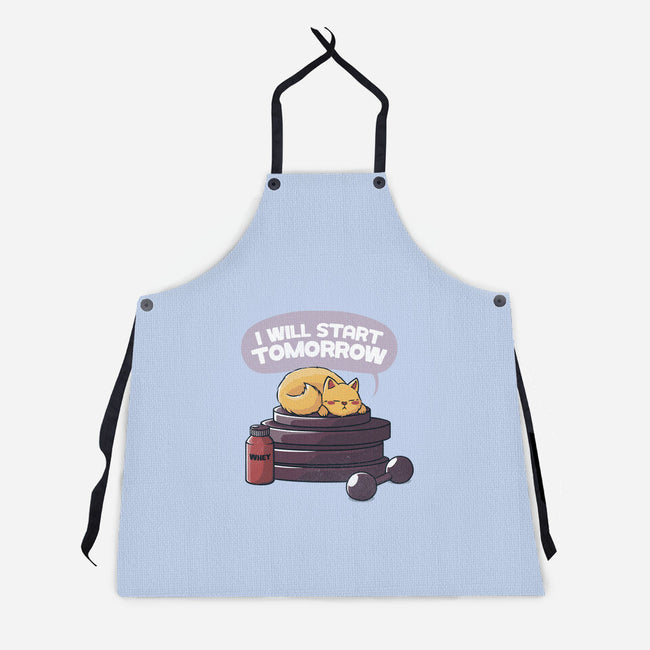 I Will Start Tomorrow-unisex kitchen apron-tobefonseca