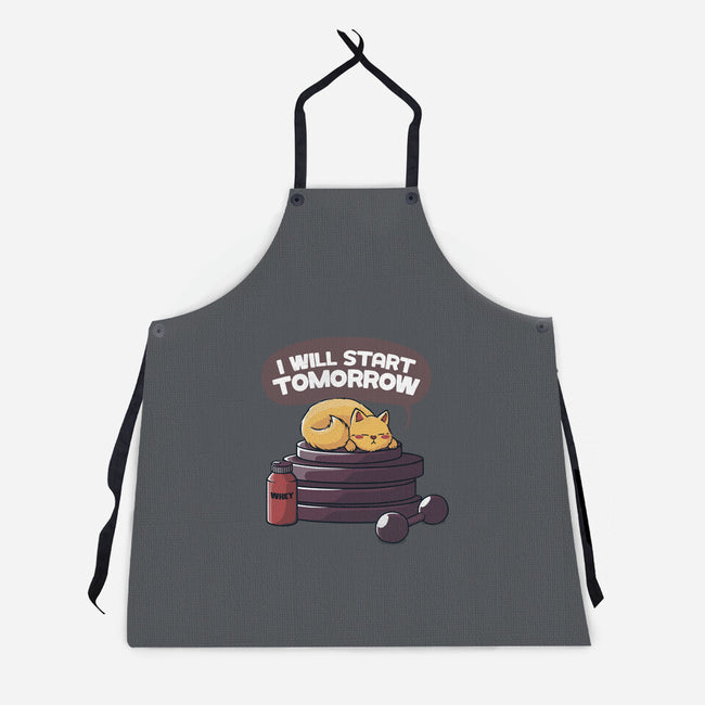 I Will Start Tomorrow-unisex kitchen apron-tobefonseca