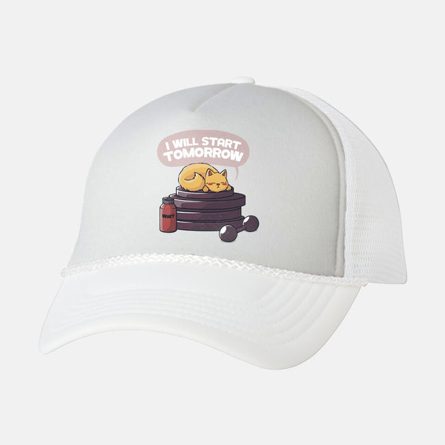 I Will Start Tomorrow-unisex trucker hat-tobefonseca