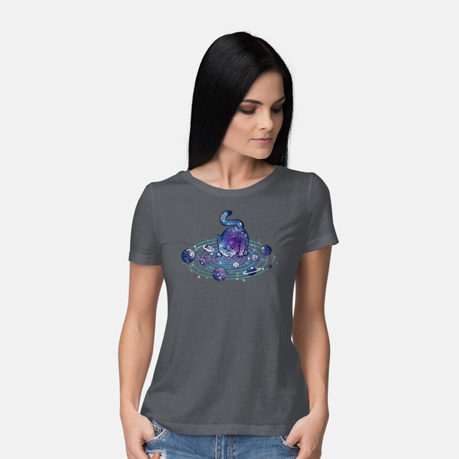Universe Cat Solar System-womens basic tee-tobefonseca