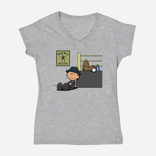 Boxing Nuts-womens v-neck tee-Boggs Nicolas