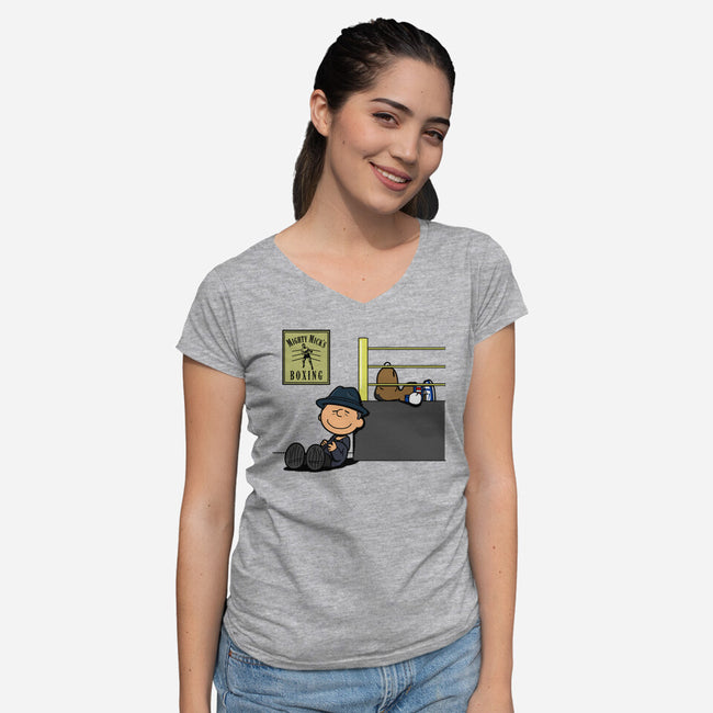 Boxing Nuts-womens v-neck tee-Boggs Nicolas
