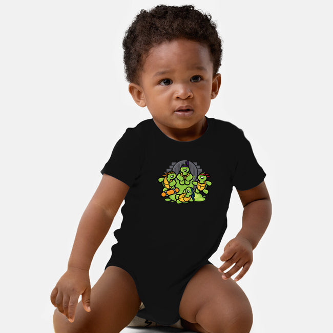 Turtle Party-baby basic onesie-jrberger