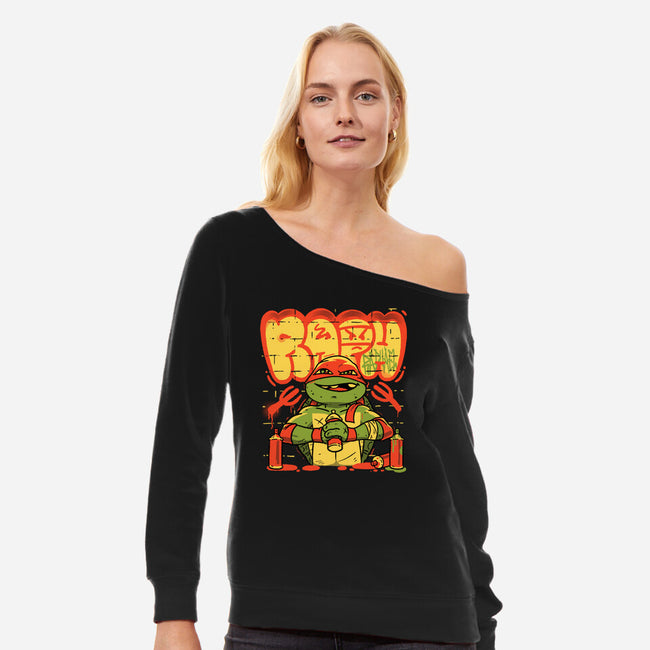 Raph Bomb-womens off shoulder sweatshirt-estudiofitas