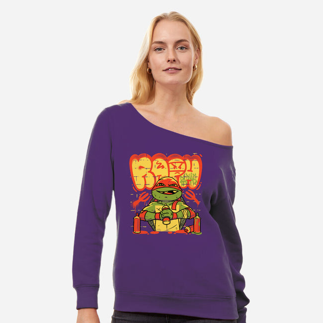 Raph Bomb-womens off shoulder sweatshirt-estudiofitas