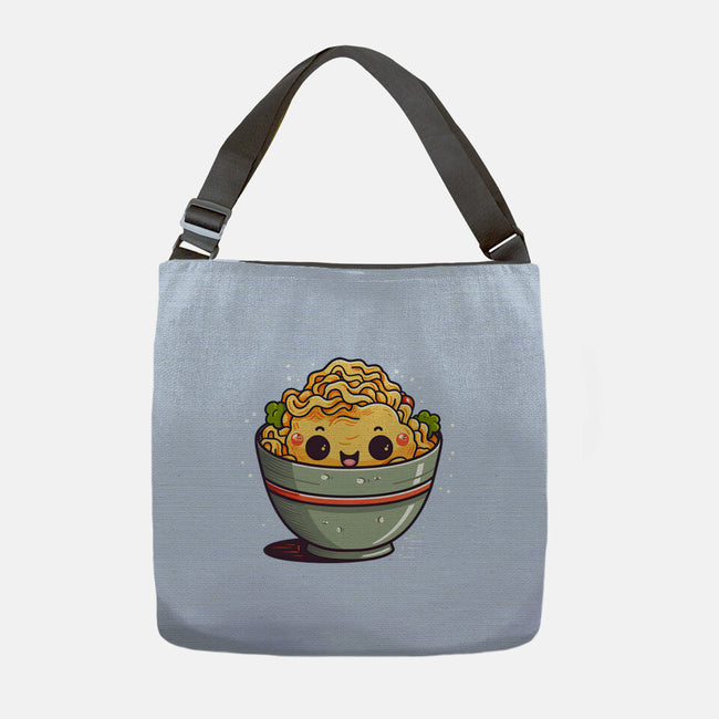 Happy Noodles-none adjustable tote bag-JensenArt