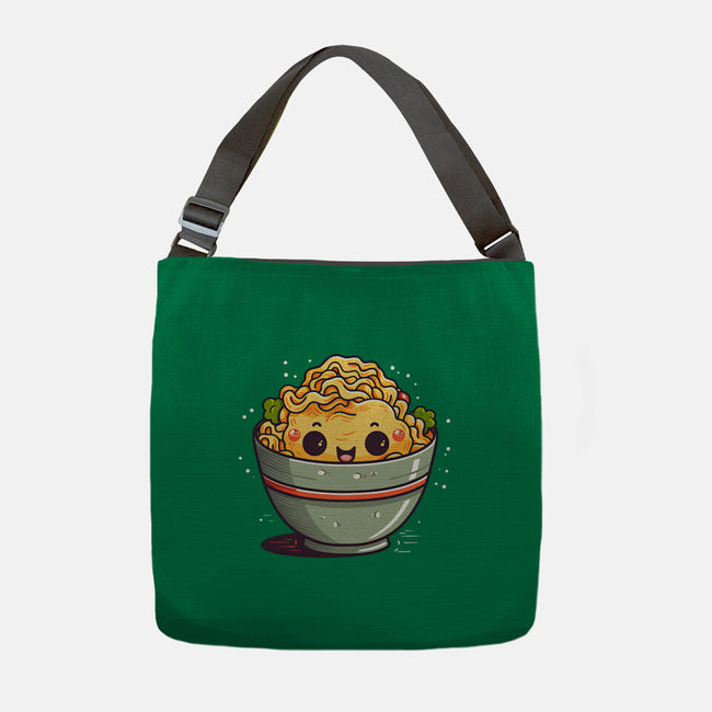 Happy Noodles-none adjustable tote bag-JensenArt