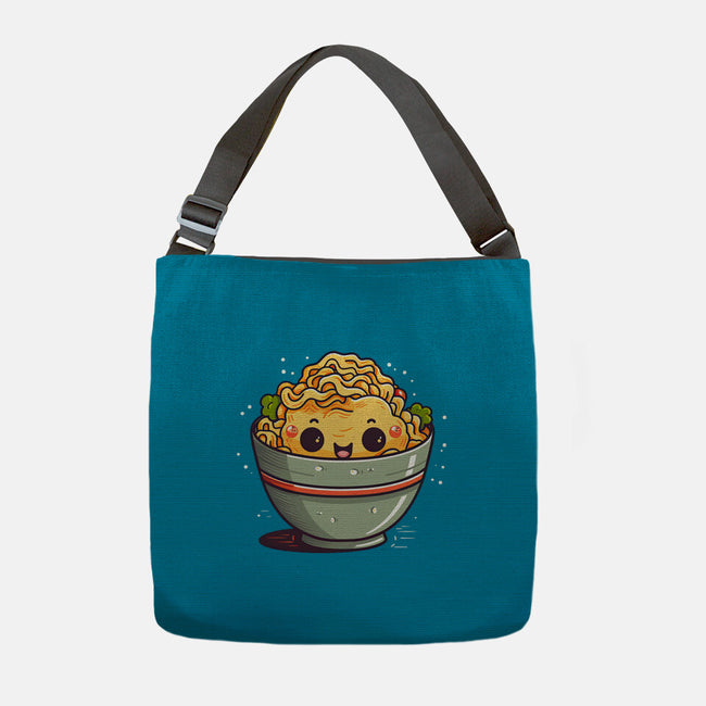 Happy Noodles-none adjustable tote bag-JensenArt