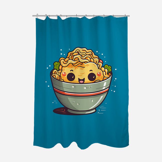 Happy Noodles-none polyester shower curtain-JensenArt