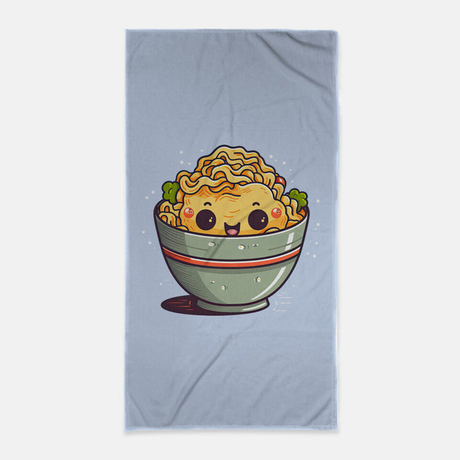 Happy Noodles-none beach towel-JensenArt