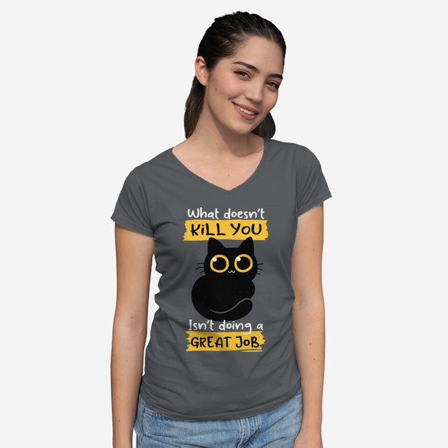 Great Job-womens v-neck tee-Xentee