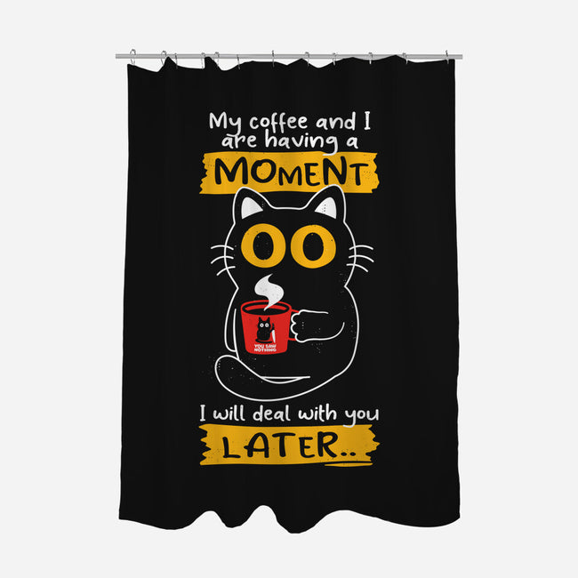 Coffee Moment-none polyester shower curtain-Xentee