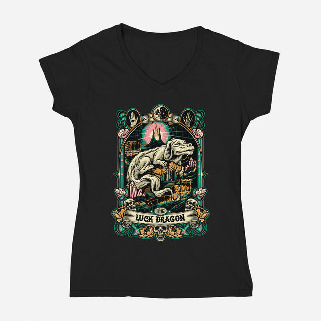 The Luck Dragon-womens v-neck tee-momma_gorilla