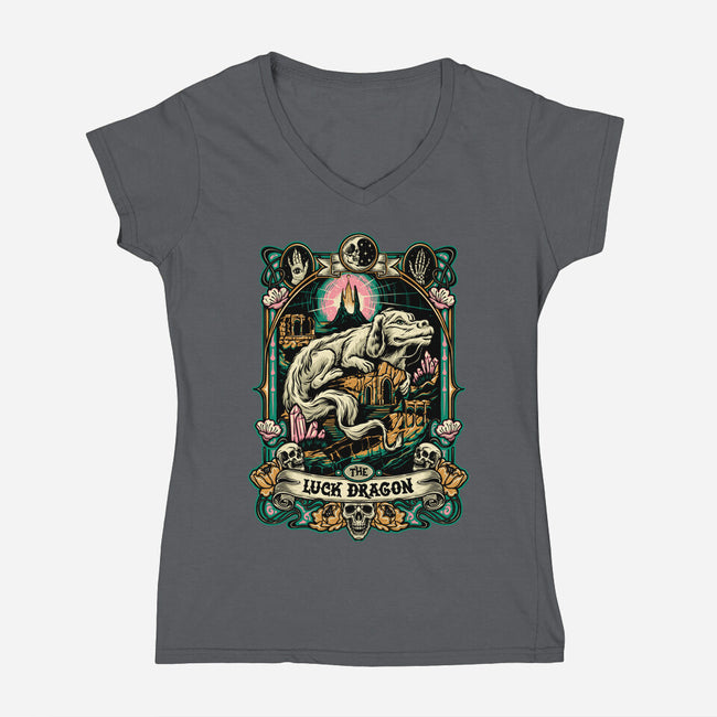 The Luck Dragon-womens v-neck tee-momma_gorilla