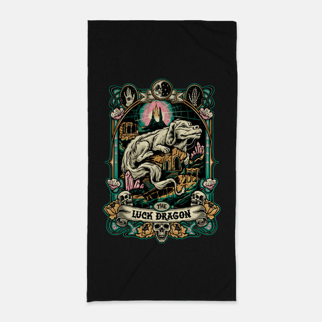 The Luck Dragon-none beach towel-momma_gorilla