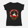 Rabbit Nature-womens v-neck tee-Vallina84