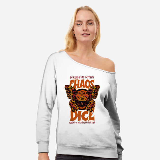 Chaos Dice-womens off shoulder sweatshirt-Studio Mootant